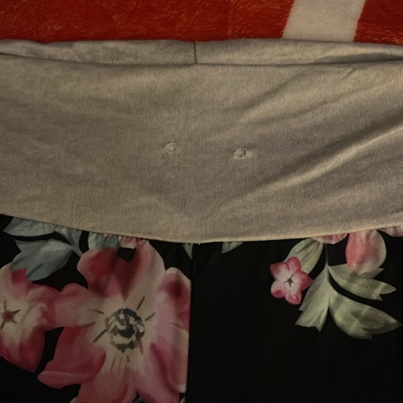 Black Flower Bell Bottom Sweats - Picture 3 of 6